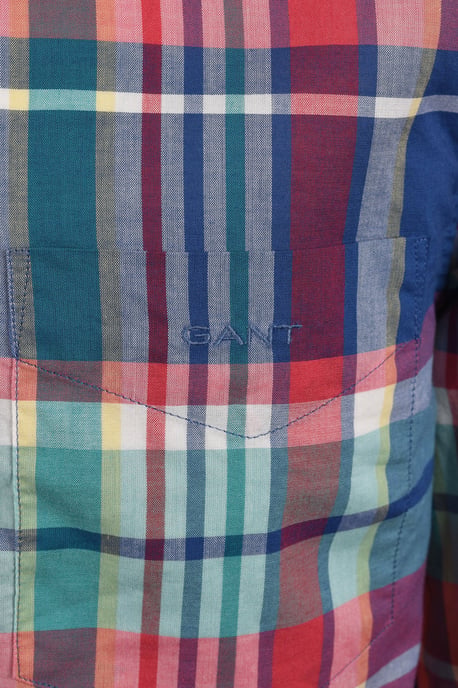 GANT MADRAS CHECK LONG SLEEVED SHIRT ROSE/RED - Image 3