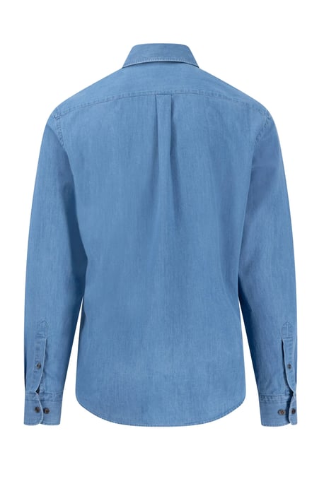 FYNCH-HATTON LONG SLEEVED DENIM SHIRT CRYSTAL BLUE - Image 2