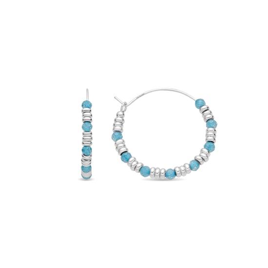 Luxenter Ohrringe aus 925er Sterlingsilber mit Aquamarin-Zirkonia, rhodiniert – Deli - Image 1