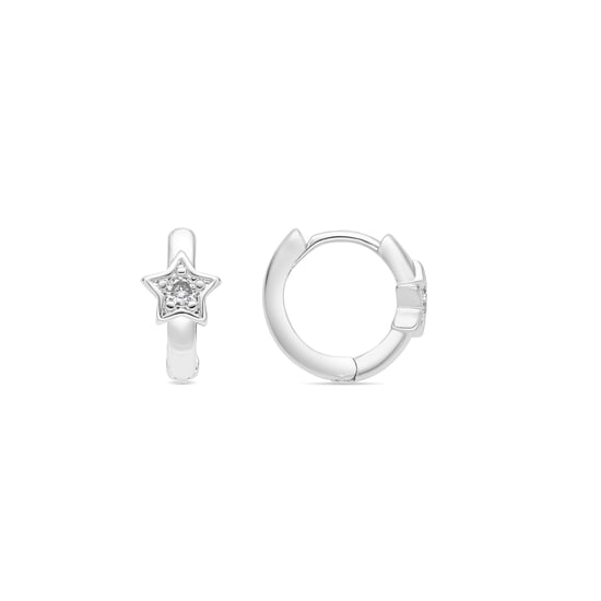 Luxenter Ohrringe mit 10 mm Durchmesser, silberfarben und mit Brillanz-Zirkonia – Ktyu - Image 1