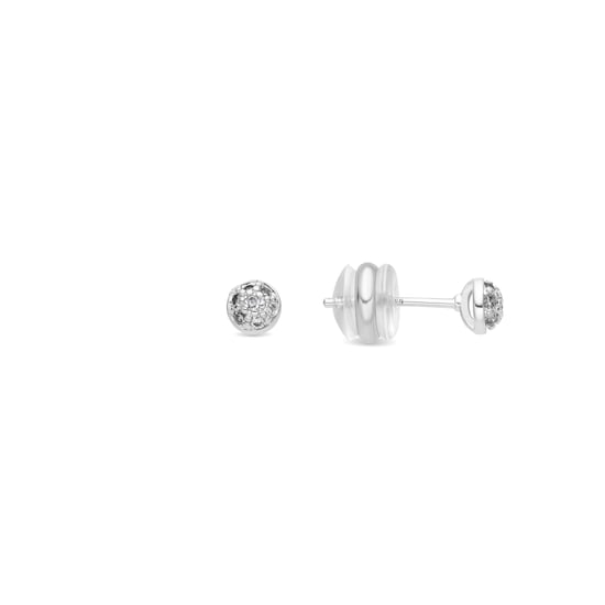 Luxenter Ohrringe mit Silber-Finish und funkelnden Zirkonia – Chikra - Image 1