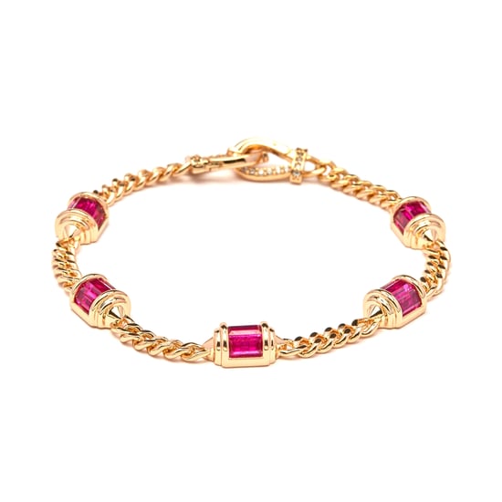 Luxenter Armband mit Zirkonia-Rubin in 18 Karat Gelbgold – Kansha - Image 1