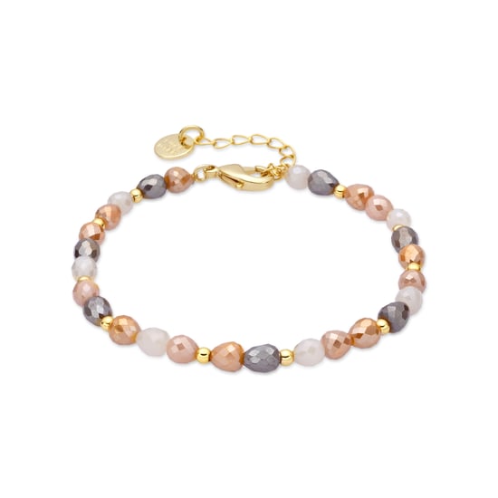 Luxenter Armband aus braunem Kristall mit 18 Karat Gelbgold-Finish – Likdu - Image 1