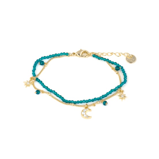 Luxenter Armband aus grünem Kristall mit 18 Karat Gelbgold-Finish – Ayora - Image 1