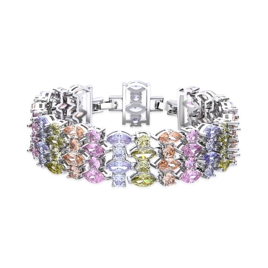 Luxenter Armband mit Silberfinish und bunten Zirkonia – Hizuli - Image 1