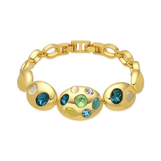 Luxenter Armband mit 18-karätiger Gelbgold-Finish und mehrfarbigem Kristall – Alik - Image 1