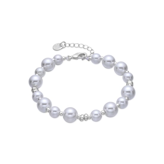 Luxenter Armband aus weißen Perlen mit Rhodiumbeschichtung – Akio - Image 1
