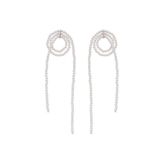 Luxenter Ohrringe aus 925er Sterlingsilber und weißer Perle, rhodiniert – Lima - Image 1