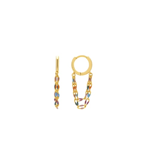 Luxenter Ohrringe aus 925er Sterlingsilber und mehrfarbig lackiert, mit 18 Karat Gold veredelt – Noida - Image 1