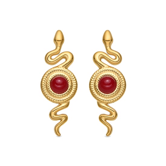 Luxenter Ohrringe aus rotem Kristall mit 18-karätiger Goldbeschichtung – Edrak - Image 1