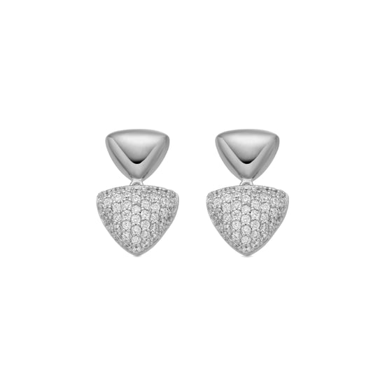 Luxenter Ohrringe aus 925er Sterlingsilber mit funkelnden Zirkonia-Steinen, rhodiniert – Haju - Image 1