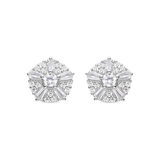 Luxenter Ohrringe aus 925er Sterlingsilber und Zirkonia mit Brillantschliff, rhodiniert – Umya - Image 1