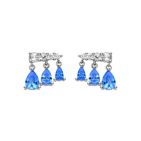 Luxenter Ohrringe aus 925er Sterlingsilber mit Zirkonia und Saphir, rhodiniert – Dapak - Image 1