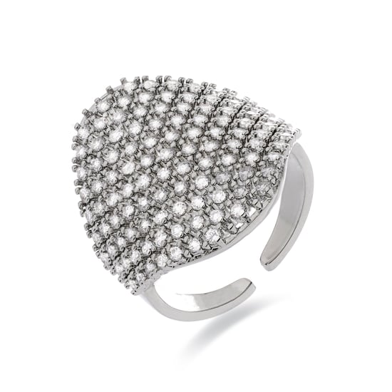 Luxenter Ring mit Brillanz-Zirkonia, rhodiniert – Idoi - Image 1
