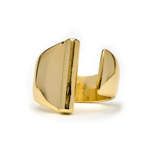 Luxenter Ring mit 18-karätiger Gelbgold-Finish – Alphabet - Image 1
