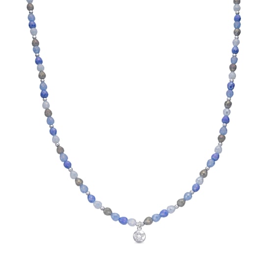 Luxenter Halskette aus blauem Kristall mit Rhodiumbeschichtung – Likdu - Image 1