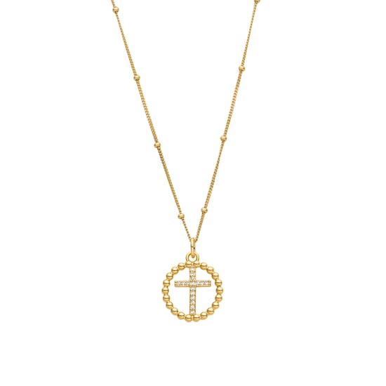 Luxenter Halskette aus 925er Sterlingsilber mit weißem Perlmutt, 18 Karat Gelbgold-Finish – Iora - Image 1