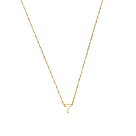 Luxenter Halskette mit 18-karätiger Gelbgold-Finish – Alphabet - Image 1