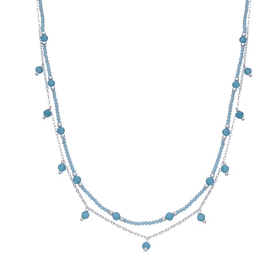Luxenter Halskette aus blauem Kristall mit Rhodiumbeschichtung – Aira - Image 1