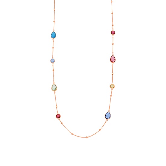 Luxenter Halskette aus mehrfarbigem hydrothermalem Quarz mit 18 Karat Gelbgold-Finish – Laswen - Image 1