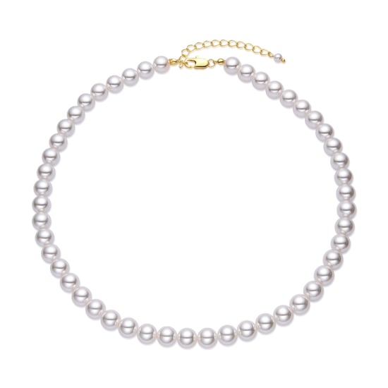 Luxenter Halskette mit weißer Perle, 18 Karat Gold-Finish – Jamel - Image 1