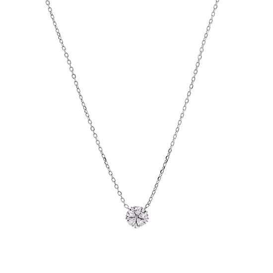 Luxenter Halskette aus 925er Sterlingsilber mit Zirkonia, rhodiniert – Ashee - Image 1
