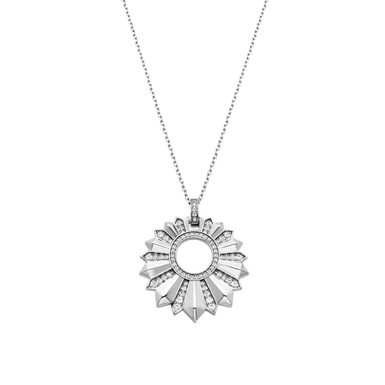 Luxenter Halskette aus 925er Sterlingsilber mit Zirkonia, rhodiniert – Saneda - Image 1