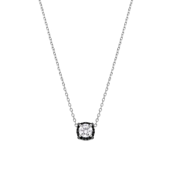 Luxenter Halskette aus 925er Sterlingsilber und Onyx-Zirkonia mit Rhodiumbeschichtung – Lehak - Image 1