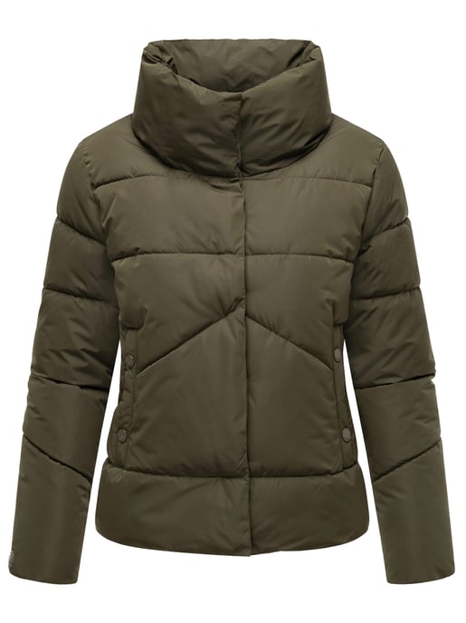 Marikoo kurze Damen Steppjacke mit Kragen & Druckknöpfen – Jalliaa - Image 2
