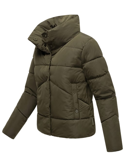 Marikoo kurze Damen Steppjacke mit Kragen & Druckknöpfen – Jalliaa - Image 3