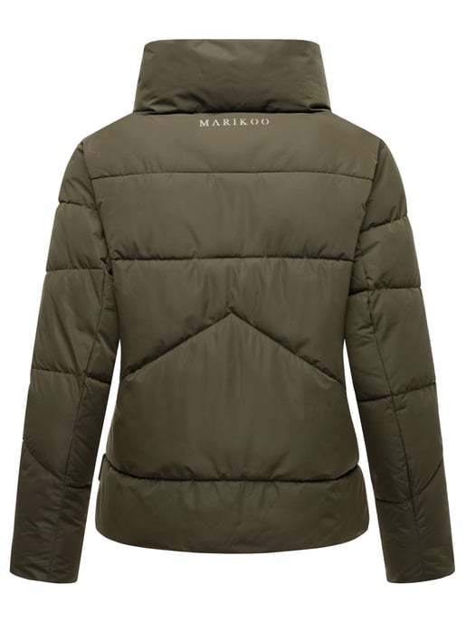 Marikoo kurze Damen Steppjacke mit Kragen & Druckknöpfen – Jalliaa - Image 4