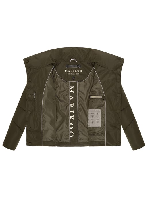 Marikoo kurze Damen Steppjacke mit Kragen & Druckknöpfen – Jalliaa - Image 5