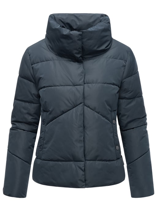 Marikoo kurze Damen Steppjacke mit Kragen & Druckknöpfen – Jalliaa - Image 2