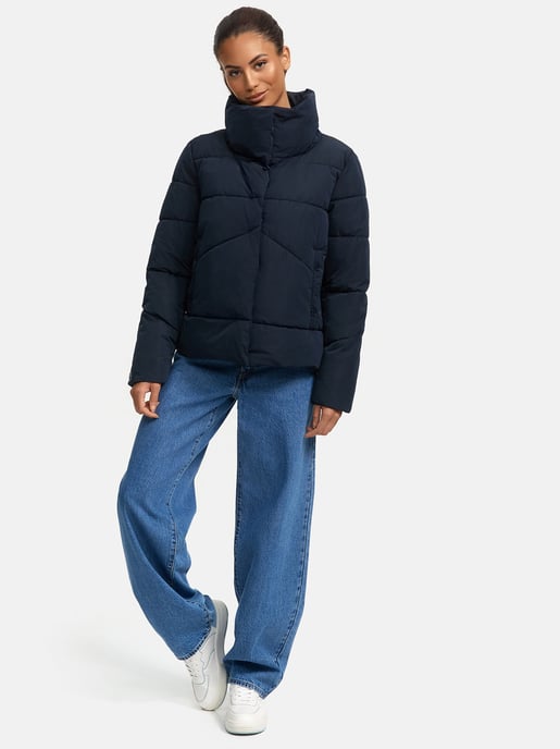 Marikoo kurze Damen Steppjacke mit Kragen & Druckknöpfen – Jalliaa - Image 6