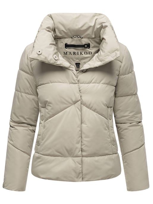 Marikoo kurze Damen Steppjacke mit Kragen & Druckknöpfen – Jalliaa - Image 1