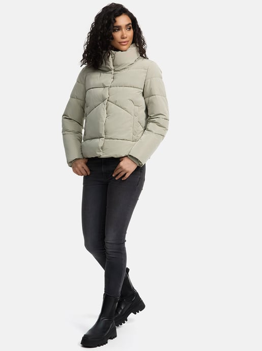 Marikoo kurze Damen Steppjacke mit Kragen & Druckknöpfen – Jalliaa - Image 6