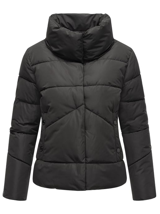Marikoo kurze Damen Steppjacke mit Kragen & Druckknöpfen – Jalliaa - Image 2