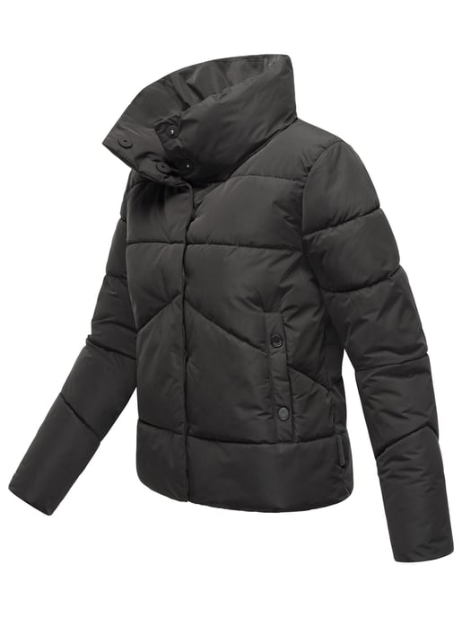 Marikoo kurze Damen Steppjacke mit Kragen & Druckknöpfen – Jalliaa - Image 3