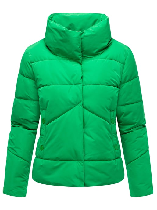 Marikoo kurze Damen Steppjacke mit Kragen & Druckknöpfen – Jalliaa - Image 2
