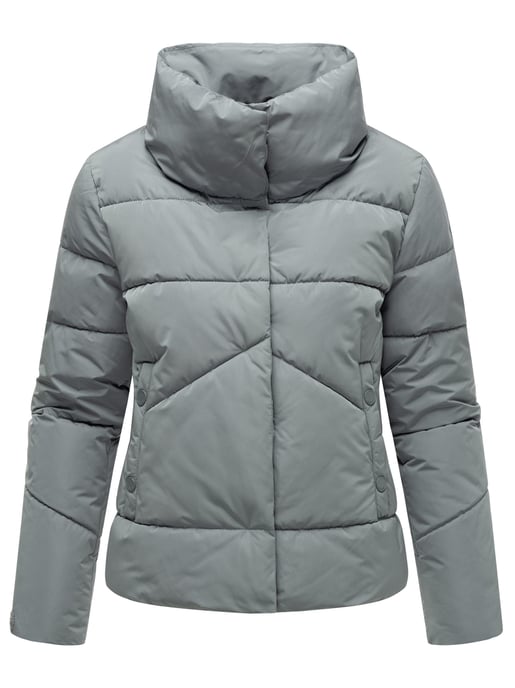 Marikoo kurze Damen Steppjacke mit Kragen & Druckknöpfen – Jalliaa - Image 2