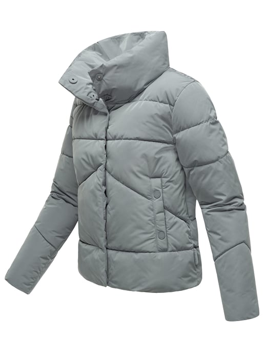 Marikoo kurze Damen Steppjacke mit Kragen & Druckknöpfen – Jalliaa - Image 3