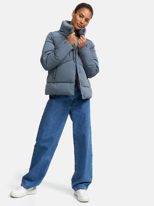 Marikoo kurze Damen Steppjacke mit Kragen & Druckknöpfen – Jalliaa - Image 6