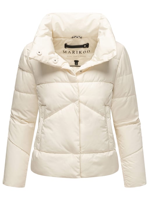 Marikoo kurze Damen Steppjacke mit Kragen & Druckknöpfen – Jalliaa - Image 1