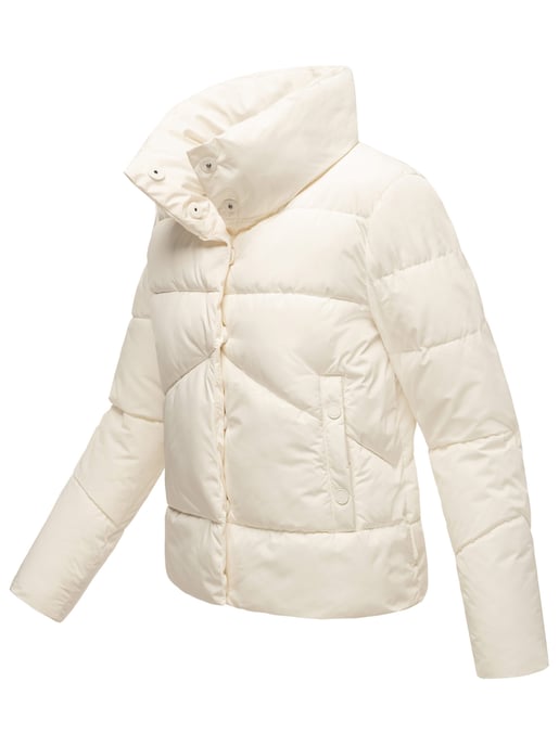 Marikoo kurze Damen Steppjacke mit Kragen & Druckknöpfen – Jalliaa - Image 3