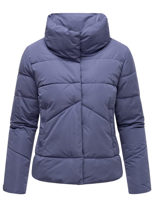Marikoo kurze Damen Steppjacke mit Kragen & Druckknöpfen – Jalliaa - Image 2