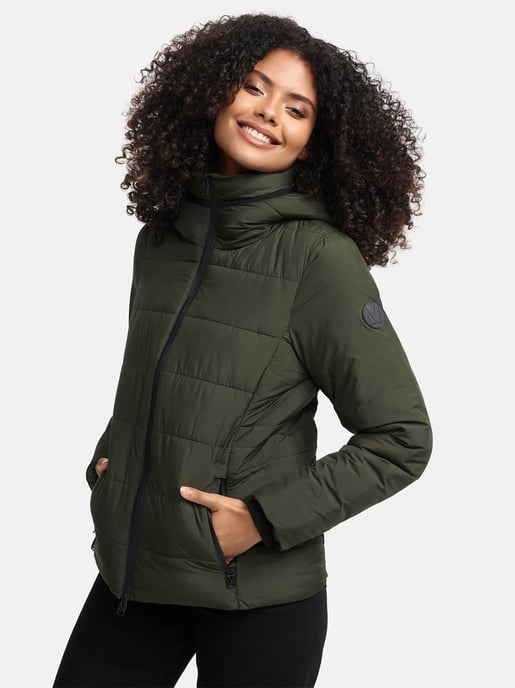 Marikoo kurze Damen Steppjacke mit Kapuze & Fleecefutter – Radaa - Image 2