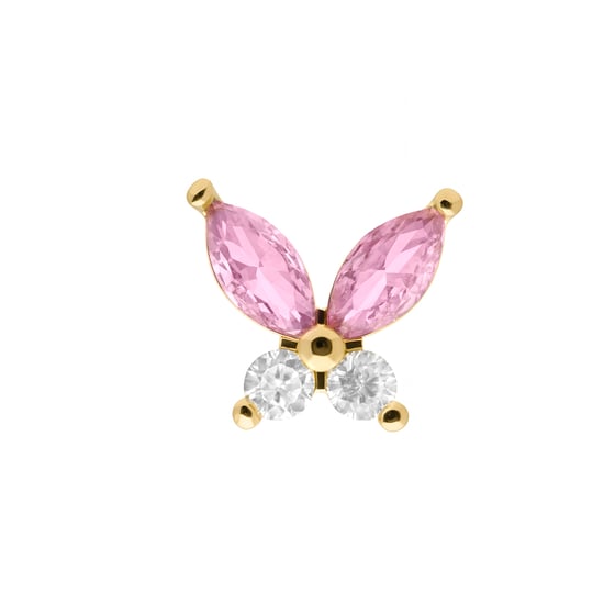 Luxenter Piercing mit mehrfarbigen Zirkonia, 18 Karat Gelbgold - Suife - Image 1