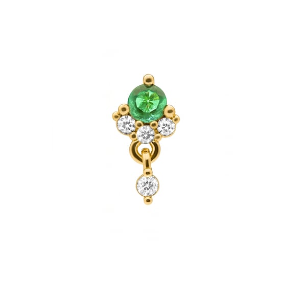 Luxenter Piercing aus mehrfarbigen Zirkonia, veredelt mit 18 Karat Gelbgold – Huera - Image 1