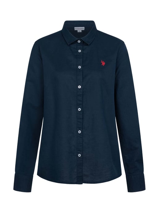 U.S. Polo Assn. Damen Leinenshirt aus Leinen-Baumwollmix - Image 1