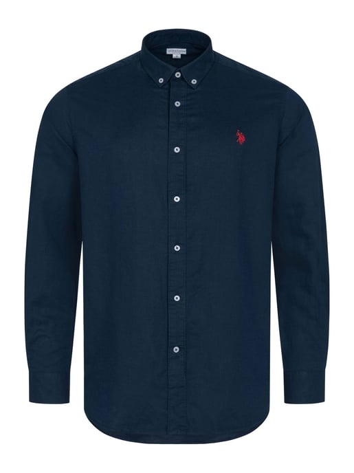 U.S. Polo Assn. Herren Leinenhemd aus Leinen-Baumwollmix - Image 1